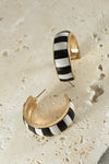 FAUX LEATHER TWO TONE HOOP EARRINGS