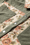 Ribbed Vintage Floral Patchwork Jacket