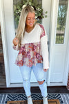 Paisley Waffle Knit Top