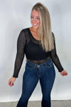 Love Struck Knit Bodysuit - Black