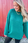 Winter Pine Plush Knit - Hunter Green