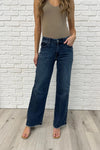 Addie Mid Rise Vintage Wash Wide Leg Jeans
