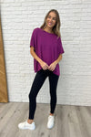 Basically Flowing Dolman Sleeve Top in Lt Plum
