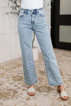 Debbie High Rise Stone Wash Straight Fit Jeans