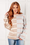 Exceptional Thought Striped Patchwork Sweater