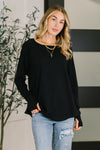 Nice to Each Other Raglan Sleeve Top in Black