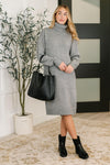 Personal Assistant Turtleneck Dress in Grey