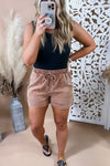 Acid Wash Shorts - {Black, Camel, Olive}
