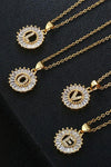 Gold Initial Sun Pendant Necklace {F, V, W} - RESTOCKED
