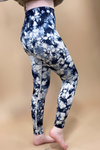 Gave Me Fireworks- Blue & Ivory Tie Dye Leggings