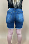 The Charlie's- {Light OR Dark Wash} Distressed Shorts w/ Frayed Hem