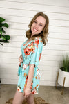 Totes Adorbs- Light Blue & Floral Romper