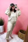 Fun In Fringe- Oatmeal w/ Fringe Detail {Top or Pants} Lounge Set