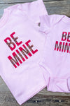 Be Mine- BABY & TODDLER Pink w/ Red & Leopard Letters