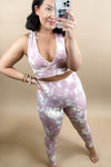 Blend It Out- {Sports Bra OR Leggings} Mauve Tie-Dye Workout Set