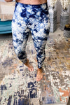 Gave Me Fireworks- Blue & Ivory Tie Dye Leggings