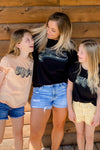 Mini- KIDS Groovy Camo {Black & Peach} Graphic Tee