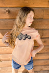 Mini- KIDS Groovy Camo {Black & Peach} Graphic Tee