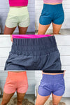 Hustle Hard- VARIETY COLORS- High Waisted Active Shorts w/ Elastic Band