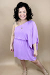 Soft Smiles- Lavender One Shoulder Dress