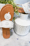 Travel Light- White Strap w/ Circle Sandals