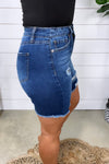 The Charlie's- {Light OR Dark Wash} Distressed Shorts w/ Frayed Hem