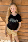 Mini- KIDS Groovy Camo {Black & Peach} Graphic Tee
